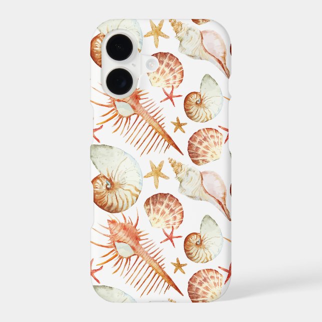 Coral With Shells And Crabs Pattern Iphone Case (Back)