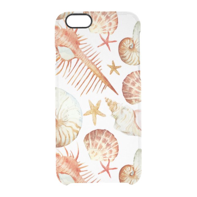 Coral With Shells And Crabs Pattern Uncommon iPhone Case (Back)