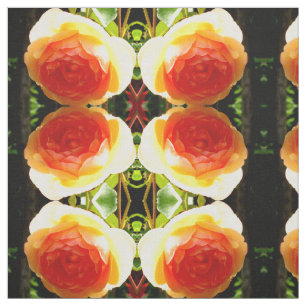Coral yellow Rose Fabric