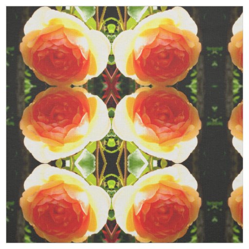 Coral yellow Rose Fabric