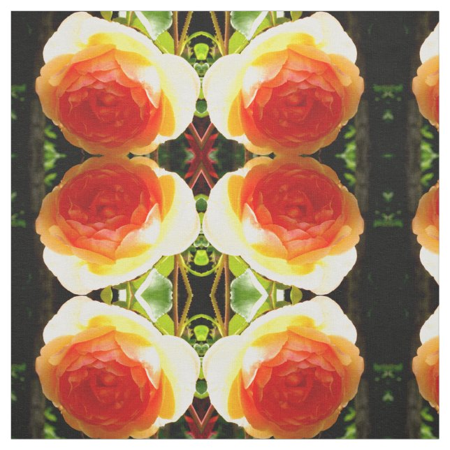 Coral yellow Rose Fabric (Swatch)