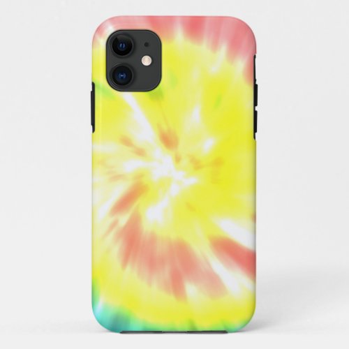 Coral Yellow Tie Dye iPhone 11 Case