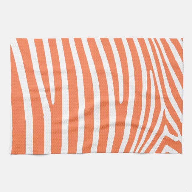 Coral Zebra Stripes Towel (Horizontal)