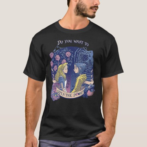 Coraline Amp Alice QuotOpen The DoorQuot   T_Shirt