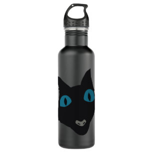 Coraline Cat Vector Art Stainless Steel Water Bottle