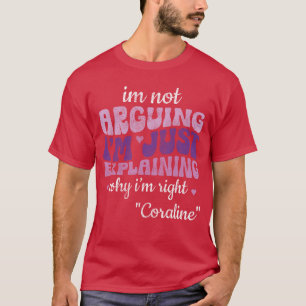 Coraline First Name Girl Groovy 70s 80s Personaliz T-Shirt