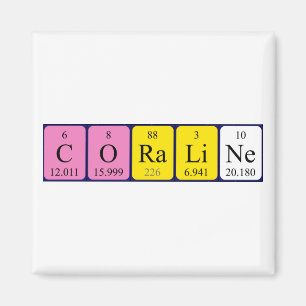 Coraline periodic table name magnet