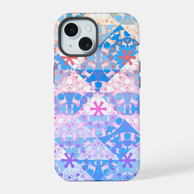 Corall Pug Pattern Case Triangle (Back)