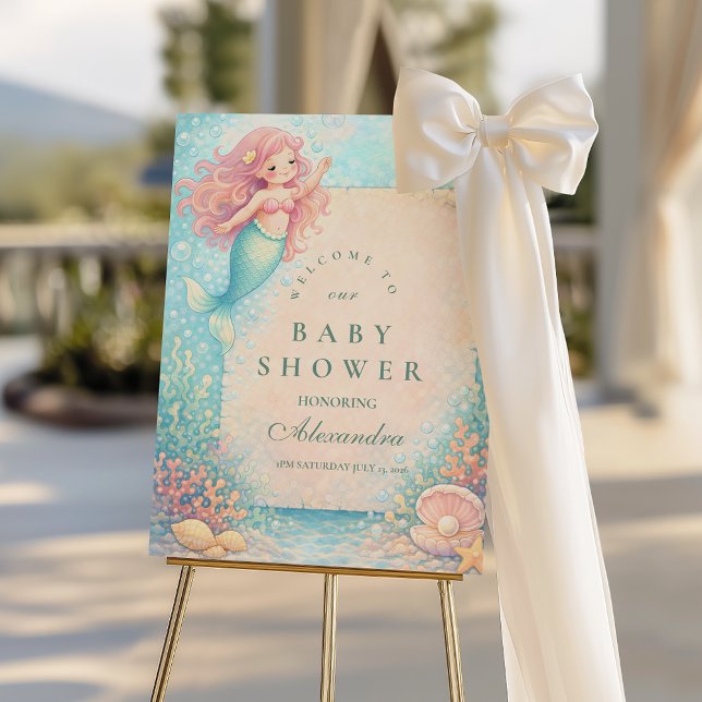 Corallight Mermaid Keepsake Baby Shower Foam Board (Creator Uploaded)