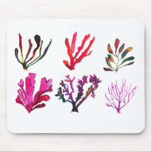 Corals, ocean floor, original illustration pattern mouse pad