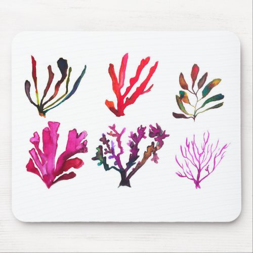 Corals ocean floor original illustration pattern mouse pad