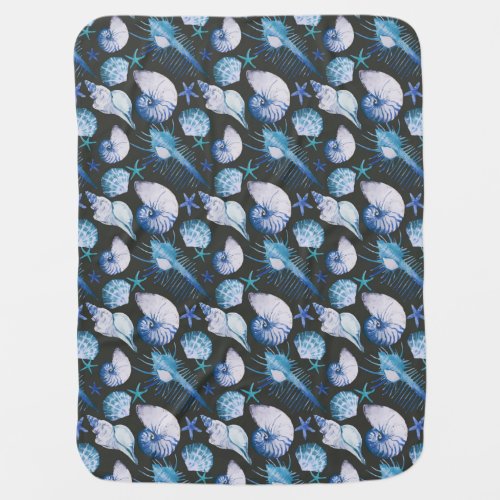Corals With Shells Pattern Baby Blanket