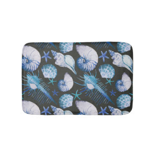 Corals With Shells Pattern Bathroom Mat