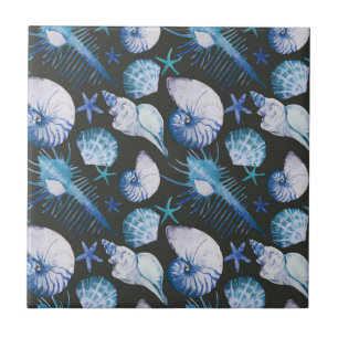 Corals With Shells Pattern Ceramic Tile