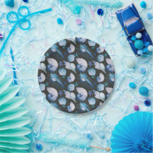 Corals With Shells Pattern Paper Plates