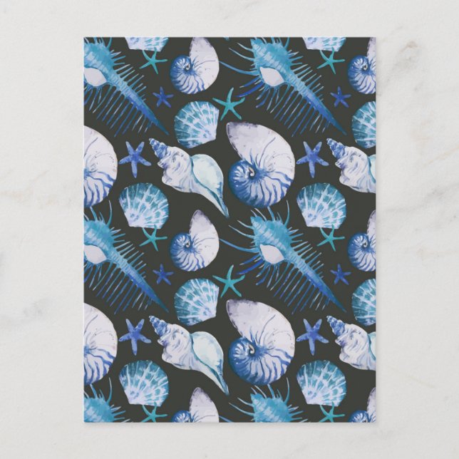 Corals With Shells Pattern Postcard (Front)