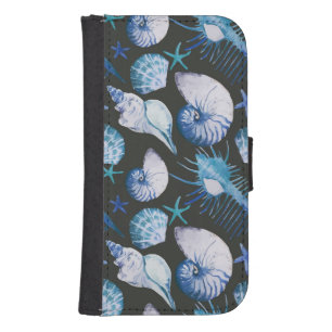 Corals With Shells Pattern Wallet Phone Case For Samsung Galaxy S4