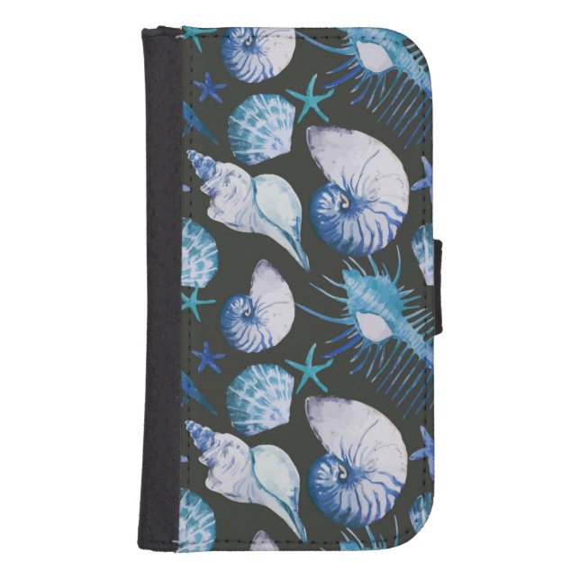 Corals With Shells Pattern Samsung Galaxy Wallet Case (Front)