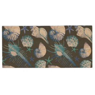 Corals With Shells Pattern Wood USB Flash Drive