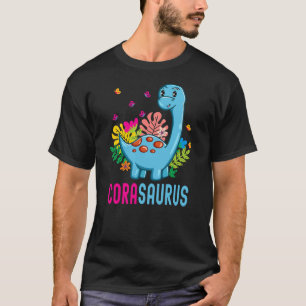 CORASAURUS Personalized Name CORA Dino Dinosaur Bi T-Shirt