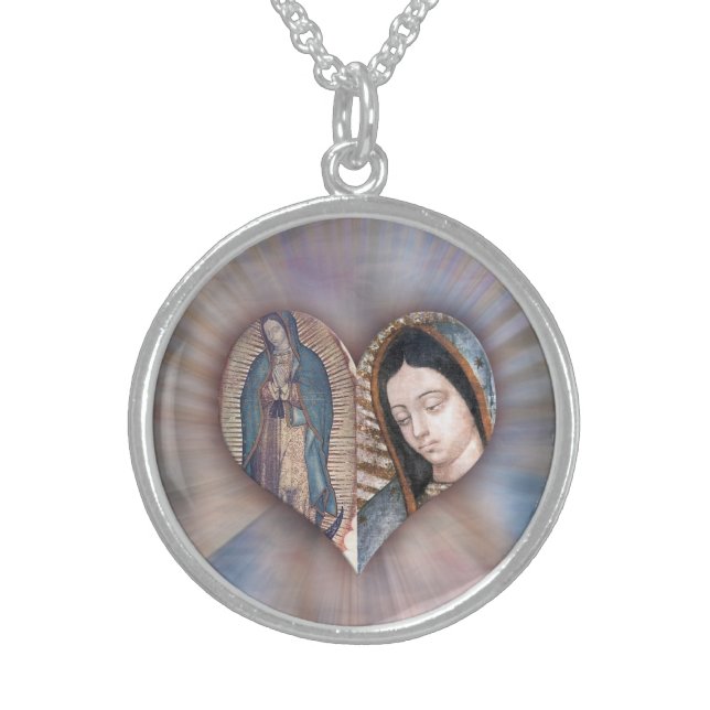 CORAZON DE LA VIRGEN DE GUADALUPE BY DIVINA STERLING SILVER NECKLACE (Front)