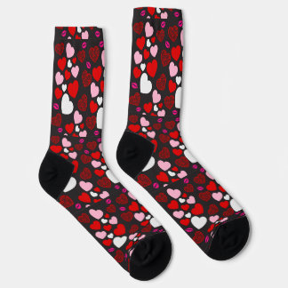 corazones pattern socks