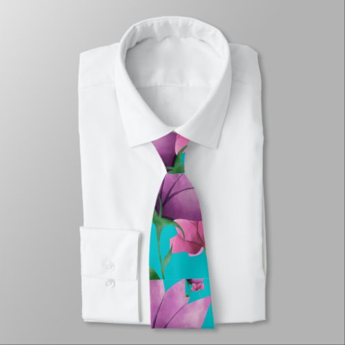 Corbata con estampado de flores neck tie