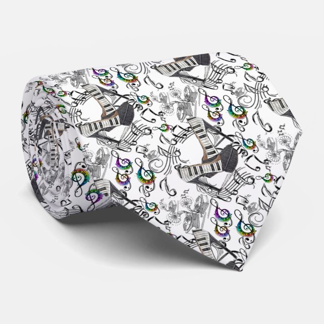 Corbata con notas musicales neck tie (Rolled)