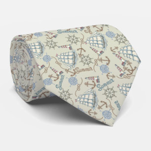 Corbata estilo marino con barco neck tie