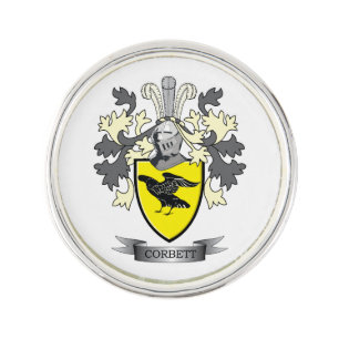 Corbett Family Crest Coat of Arms Pin