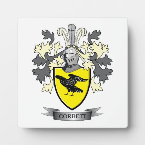 Corbett Family Crest Coat of Arms Plaque