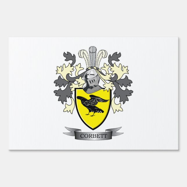 Corbett Family Crest Coat of Arms Sign (Front)