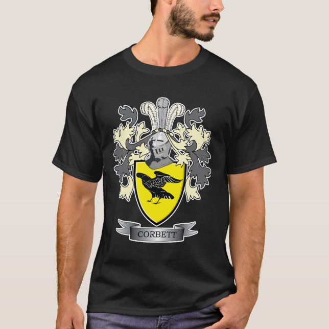 Corbett Family Crest Coat of Arms T-Shirt (Front)