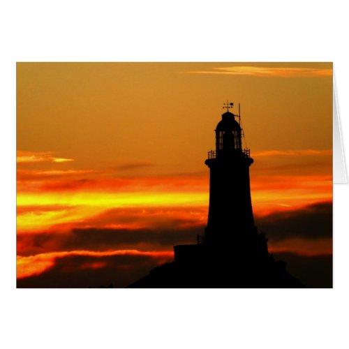 Corbiere lighthouse at sunset Jersey card