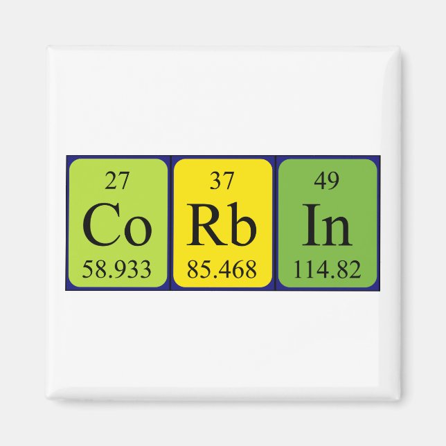 Corbin periodic table name magnet (Front)