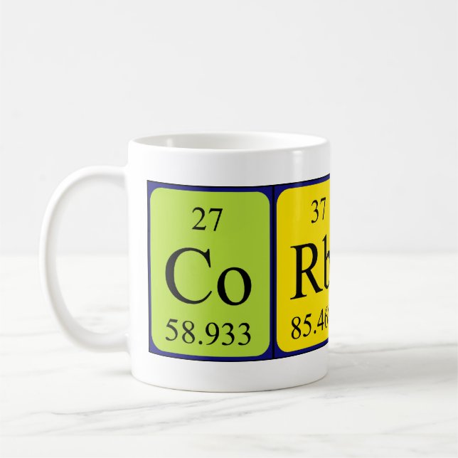 Corbin periodic table name mug (Left)