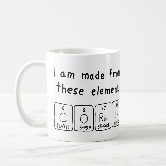 Corbin periodic table name mug (Left)