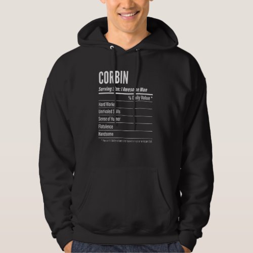 Corbin Serving Size Nutrition Label Calories Hoodie