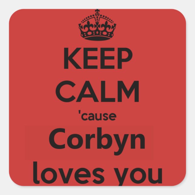 Corbyn Loves you Square Sticker (Front)