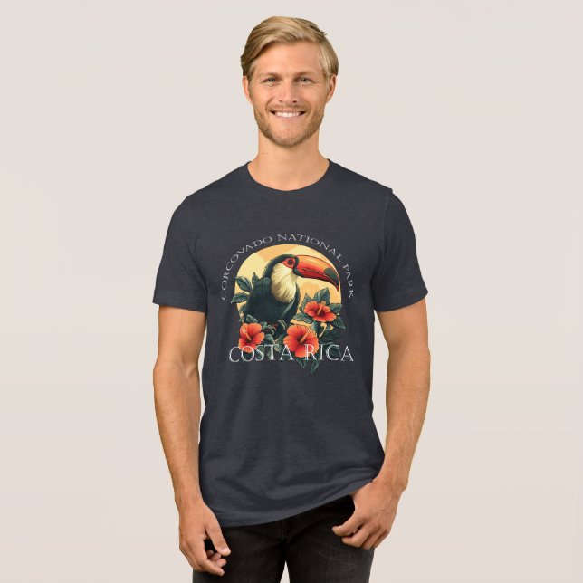 Corcovado Costa Rica Toucan Tri-Blend Shirt (Front Full)