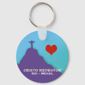 NEW RIO DE JANEIRO BRAZIL BRASIL CRISTO CORCOVADO SOUVENIR METAL KEYCHAIN