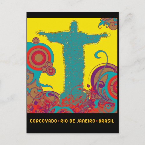 Corcovado Pop Style Postcard