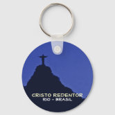 NEW RIO DE JANEIRO BRAZIL BRASIL CRISTO CORCOVADO SOUVENIR METAL KEYCHAIN