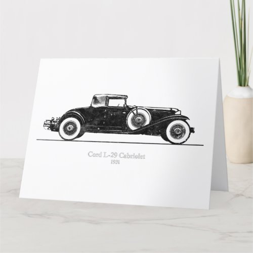 Cord L_29 Cabriolet 1931 Black and White  Thank You Card