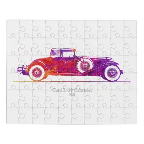 Cord L_29 Cabriolet 1931 Watercolor Jigsaw Puzzle