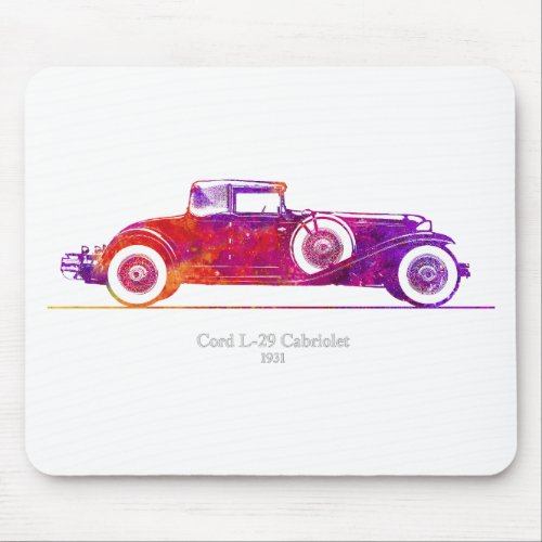 Cord L_29 Cabriolet 1931 Watercolor Mouse Pad