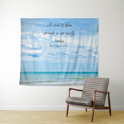 Cord of Three Strands Ocean Beach Blue Tapestry