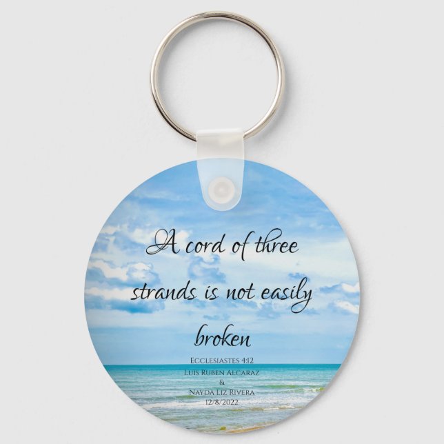 Cord of Three Strands Ocean Beach Keychain (Front)