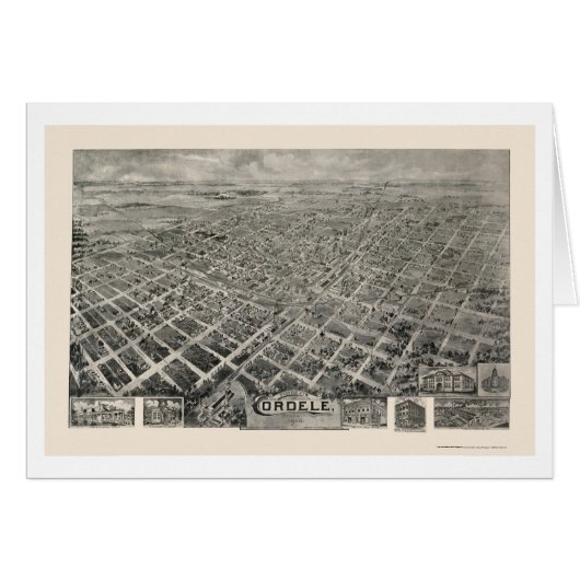 Cordele, GA Panoramic Map - 1908 Cards (Front Horizontal)