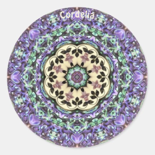 CORDELIA  ABALONE  Paua Shell Kaleidoscope Classic Round Sticker